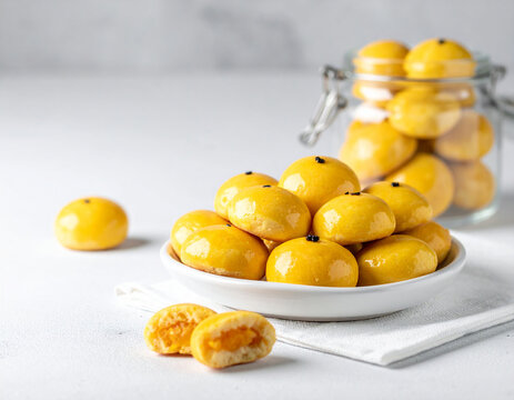 Indonesian Nastar Cookies in Jar, Pineapple Jam Filled Eid Treats