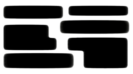 Abstract composition of black rounded rectangles on a white background graphic design