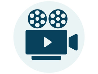 Video production icon. Digital creation glyph icon. Solid vector icons concept. Flat vector illustration.