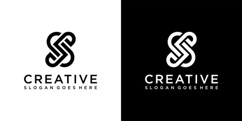 SS or S initial letter logo design vector