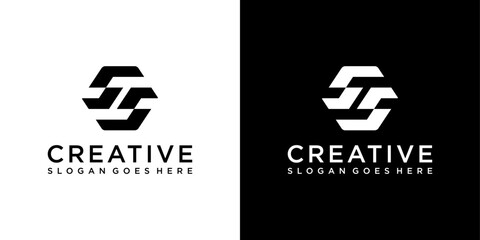 SS or S initial letter logo design vector