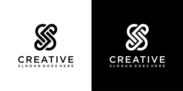 SS or S initial letter logo design vector