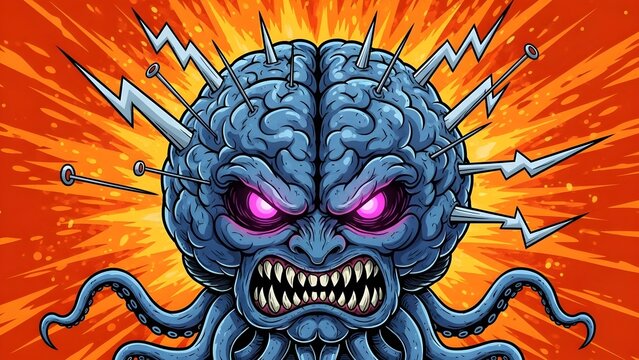 Title
Mutant Brain Monster Electric Tentacles Spikes Horror Sci Fi Art