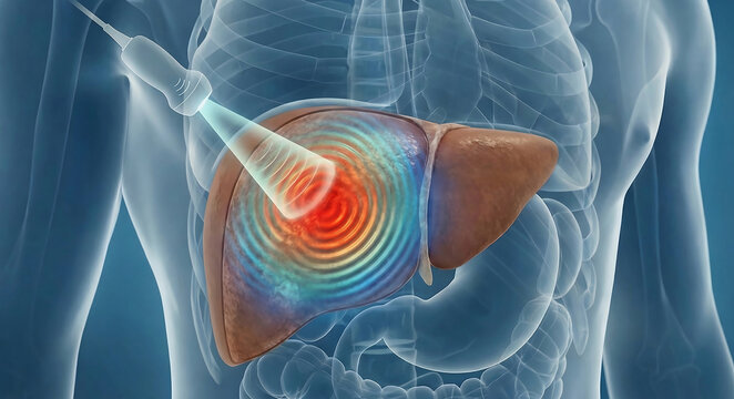 Liver Elastography Shear Waves Measuring Fibrosis and Tissue Stiffness (3D Visualization)