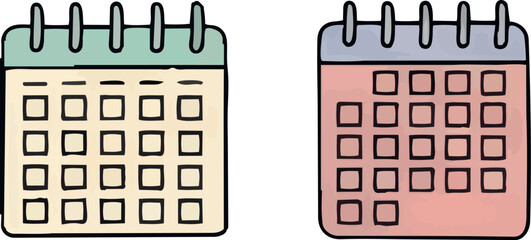 Flat Calendar Icon Monthly Planner Illustration for Organizing Dates Scheduling Events App and Website Design Productivity and Time Management Office and Personal Use Modern Minimalist Vector Graphic 