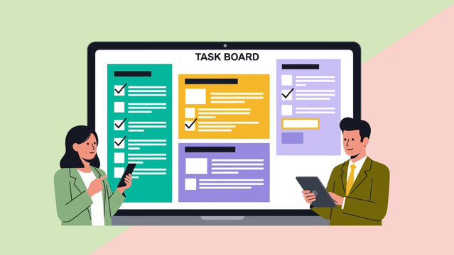 Team Collaboration on Task Management Board.