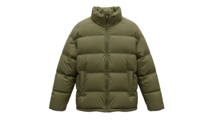 Olive green puffer jacket
