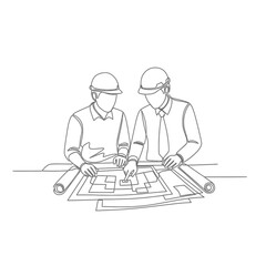 Engineers Reviewing Blueprints Teamwork Construction Planning.