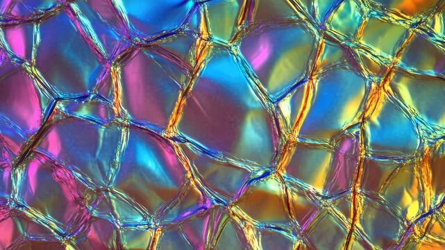 A vibrant close-up of fish scales underwater.