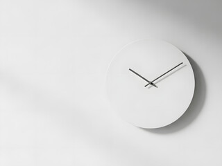 Minimalist round wall clock with thin hands and transparent background