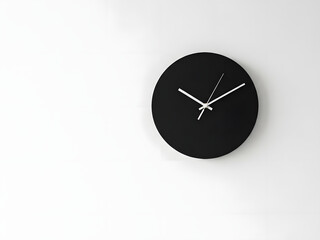 Modern minimalist black wall clock face
