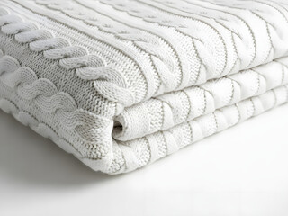Soft knitted blanket with cable weave pattern