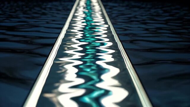 Light and shadow materials with luminous lines on the water surface