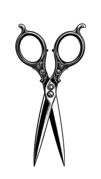 Ornate shears against a white background