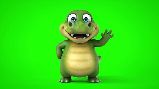 A cute cartoon illustration of a funny green alien monster character shaped like a happy frog toy isolated on white