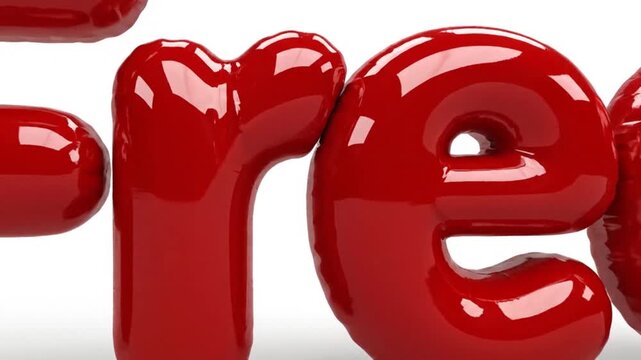 Shiny Red Free Text on White Background - A Promotional Concept.