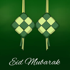 Eid Mubarak background with ketupat 