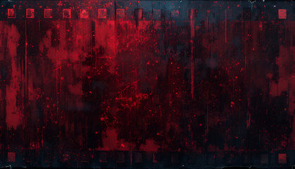 Dark grungy red background with distressed texture and film strip