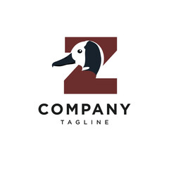 Obraz premium Letter Z White-faced Whistling Logo Icon Vector