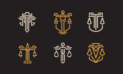 Justice Law Firm Flat Logo