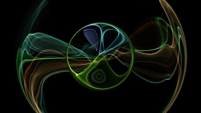 Futuristic video animation with glowing particle sphere object in slow motion, 4096x2304 loop 4K