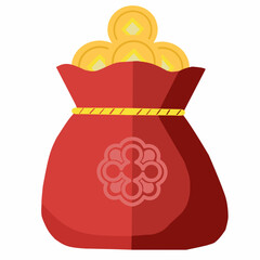 chinese year new gift bag  with coin