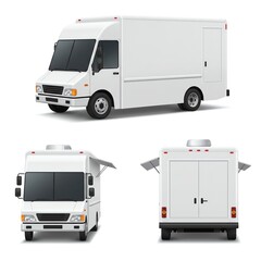 White delivery truck with transparent background