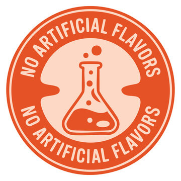 No artificial flavors vector logo badge template perfect for natural clean product branding packaging and healthy ingredient purity centered identity design