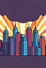 Obraz premium night city skyline