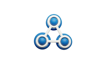 Abstract Blue and White Geometric Shape