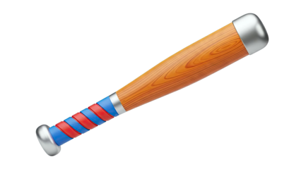 Baseball Bat with Red and Blue Grip
