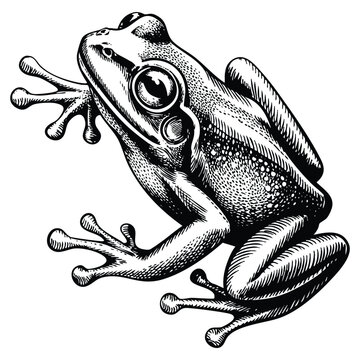 Sketch of frog hand drawn illustration vector showing toad or frog isolated perfect for nature wildlife amphibian educational scientific or creative artwork