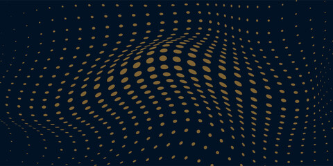 Dots digital wave of particles. Futuristic point wave. Technology background vector. Modern