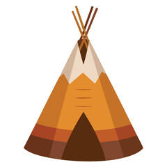 Teepee or wigwam vector illustration isolated on white background representing north nations of Canada Siberia North America perfect for historical cultural themed artwork © Nass Studio