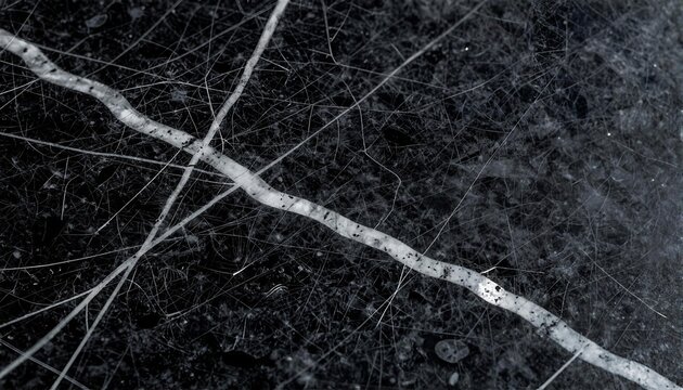 Black Abstract Surface with Intricate White Veins 複雑な白い筋が走る黒い抽象表面