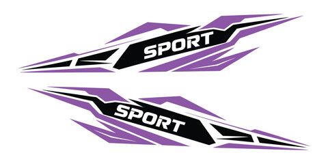 Fototapeta premium Side body graphic sticker design for car vectors, featuring sport stripe designs for car wrap, racing decals, tuning graphics