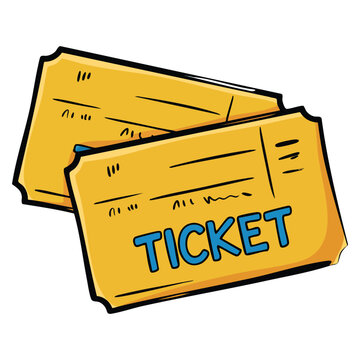 Two tickets illustration on white background isolated vector design suitable for cinema concert events travel or admission themed creative artwork