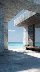 Minimalist Beach House Architecture with Beautiful Ocean View