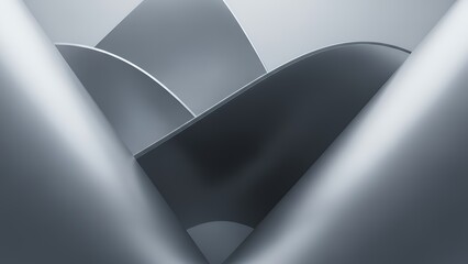 モダンでスタイリッシュなシルバーとモノトーンの曲線デザイン