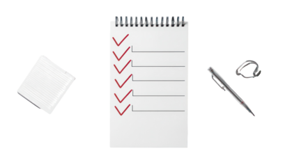 Checklist with completed and pending tasks goal planning concept on transparent background