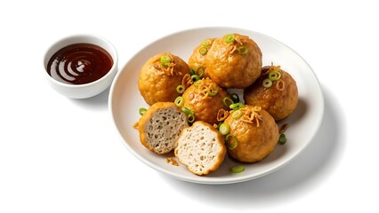 Delicious Fried Meatballs with Dipping Sauce