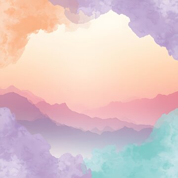 Watercolor Sunset Lake Frame