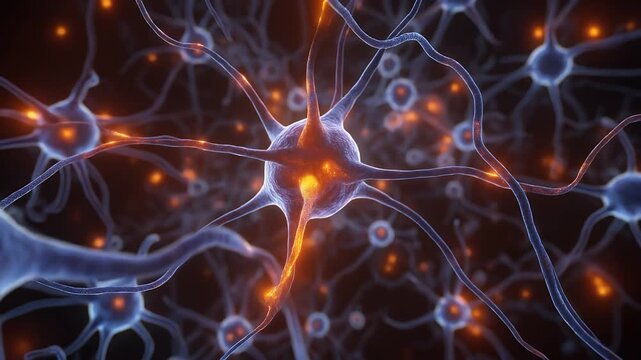 Detailed 3D Animation of Neuron Firing Neural Impulse Transmission