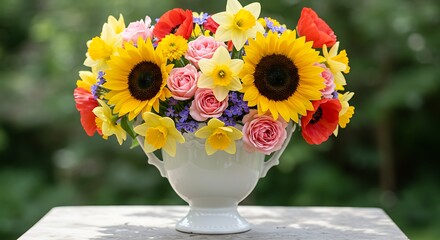 陽光降り注ぐ花束