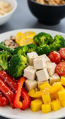 彩り野菜と豆腐のハーモニー