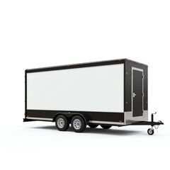 Black and white utility trailer with transparent background