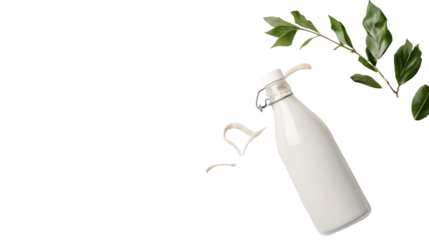 Simple healthy lifestyle concept with fruit bowl and water glass on transparent background