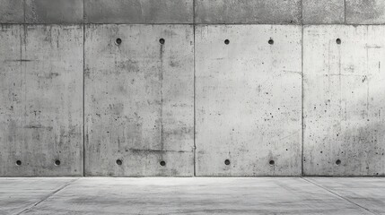 Striking modern empty interior background showcasing a textured raw concrete wall and coordinating floor panels ideal for product display or minimalist design concepts