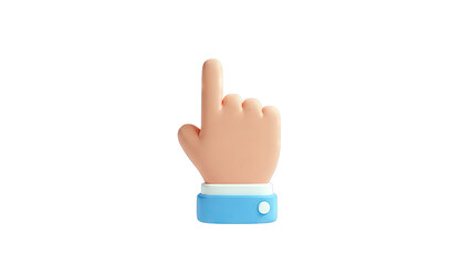 3D Cartoon Hand Pointing Up