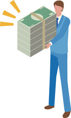 大金を持つビジネスマン